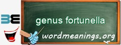 WordMeaning blackboard for genus fortunella